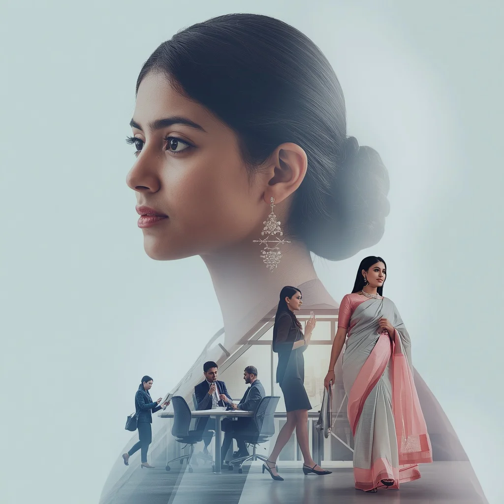 The Aspiring Indian Professional Woman's Journey to Leadership — AI image prompt
